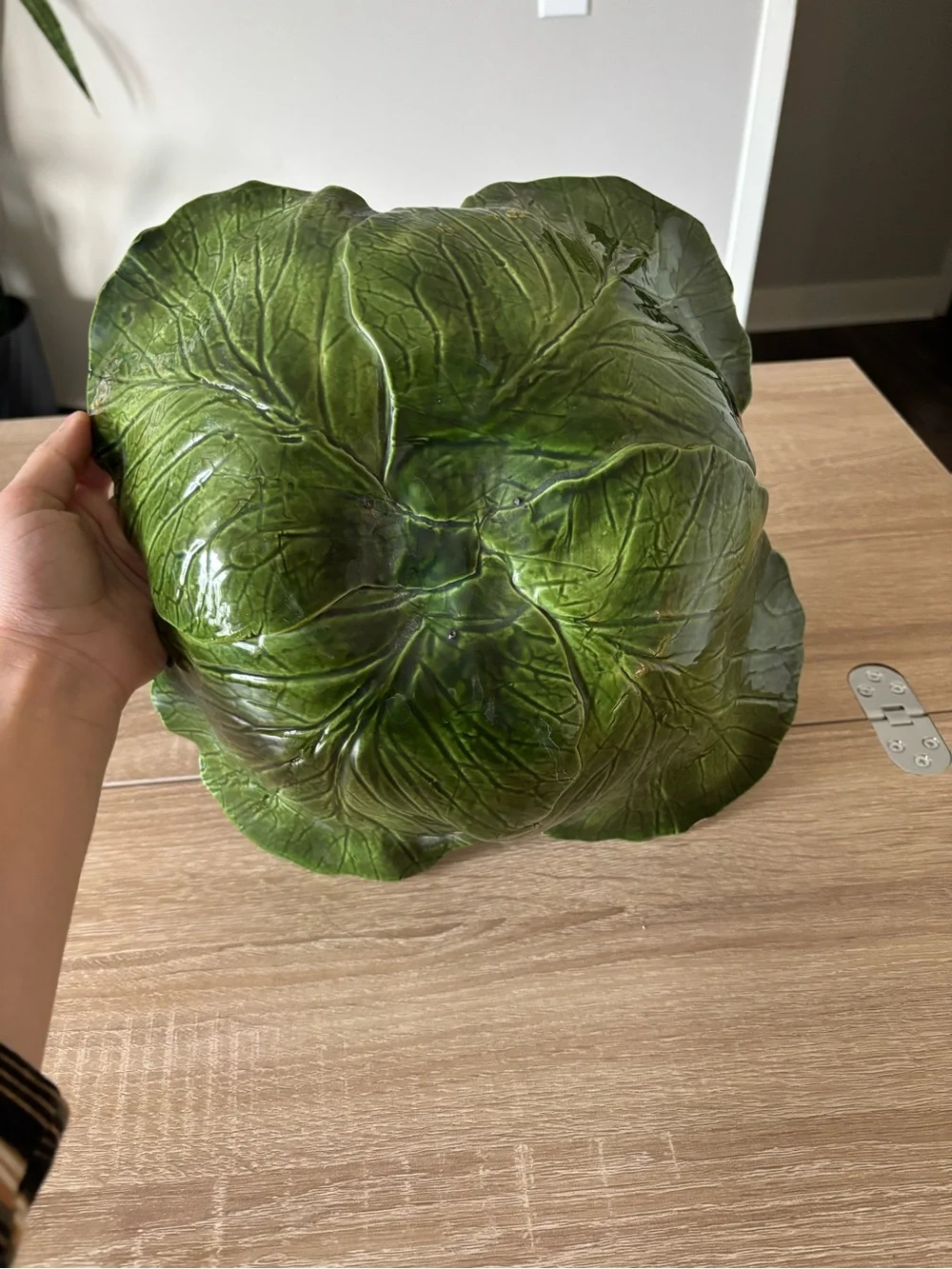 Vintage Cabbage Large Ceramic Bowl - 13in